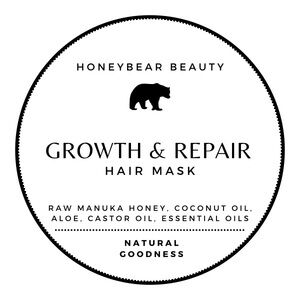 HoneyBear Beauty Growth & Repair Raw Manuka Honey Hair Mask